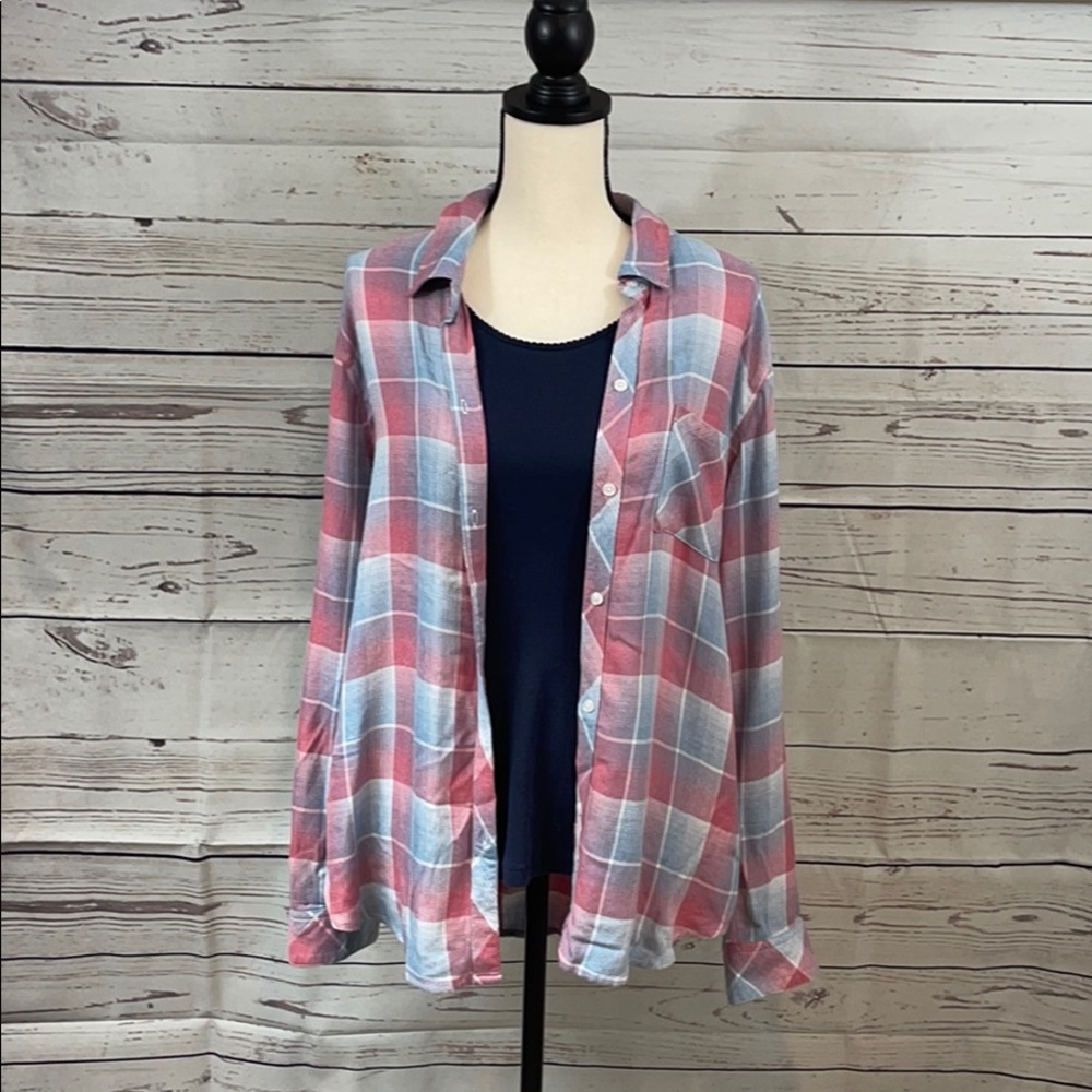 Pink and Blue Button Down (Size L)